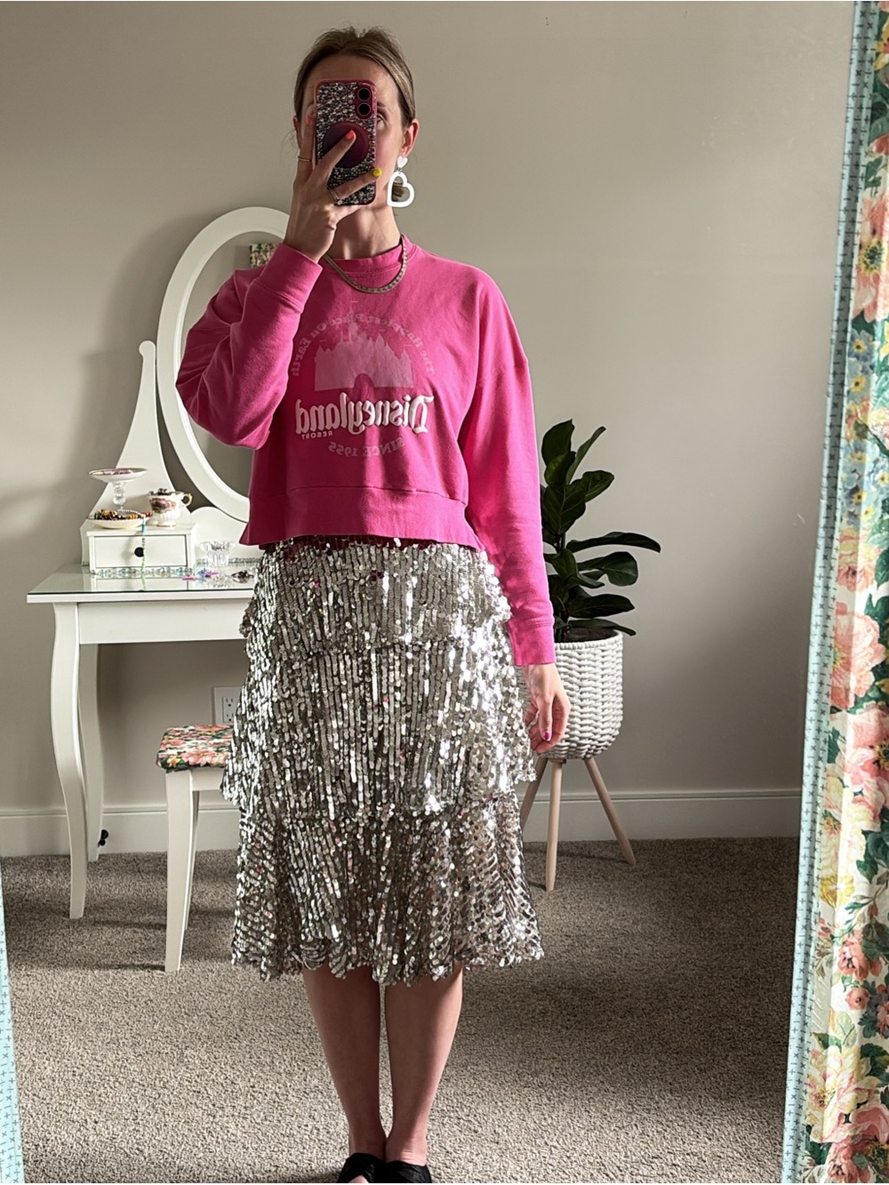 Zara tiered sequin skirt